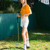 KANDINI Polo Shirts with Balloon Puff sleeves - Orange