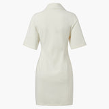 KUME  STUDIO Stretch Cotton Polo Dress - Ivory