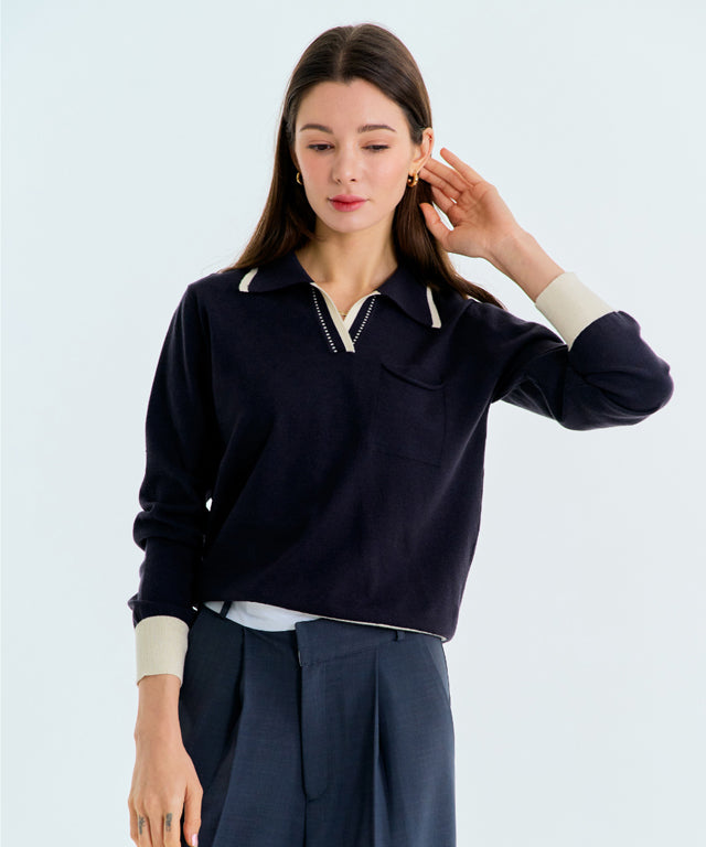 MAGIA Pocket Knit - Navy
